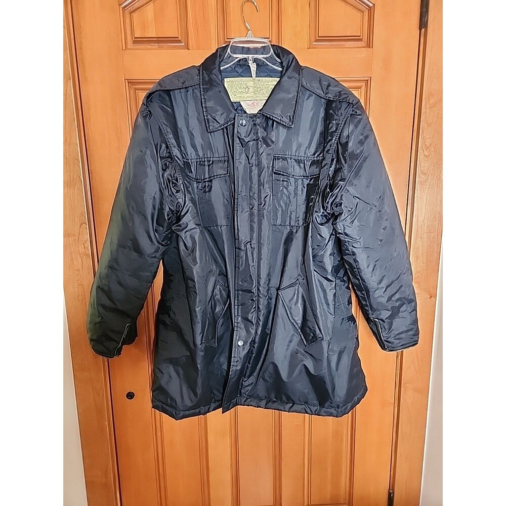 Evin Telescopic Sleeve Heavy-Duty Jacket Insulated Parka Navy Blue Mens 2XL Vtg!